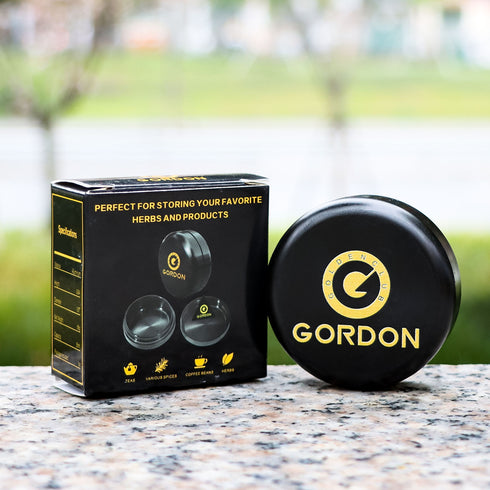 Gordon Smell Proof Airtight Aircraft Aluminum Storage Cigarette Jar, Black Stash Jars, 50 mm Size Smell Proof Container